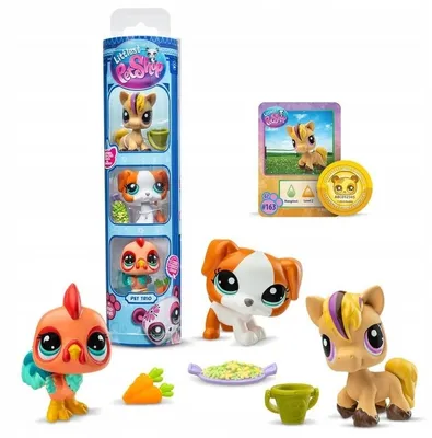 Image de Littlest Pet Shop. Tube. Série 3. 3 figurines d'animaux + accessoires
