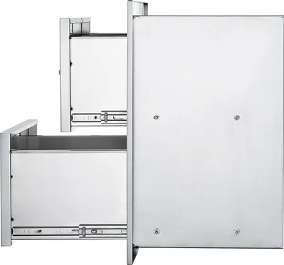 Immagine prodotto di SucceBuy cassetti per cucina da esterno, 18 L x 20,6 A x 12,7 P pollici, doppi cassetti da incasso per grigliate, in acciaio inox con maniglia per cucine da esterno, postazioni grill per patio