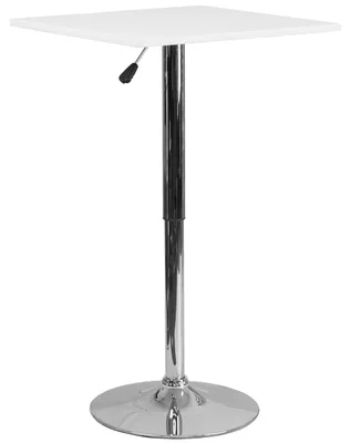 Holztisch 23,75 Zoll, höhenverstellbar 33–40,5 Zoll, weiß