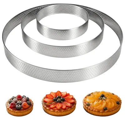 Perforierte Tortenringe 3er-Set Ø 10/15/20 cm Edelstahl