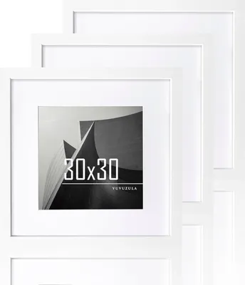 Immagine prodotto di Cornice per foto 30x30cm Quadrato in legno bianco MDF Set di 3 cornici per foto