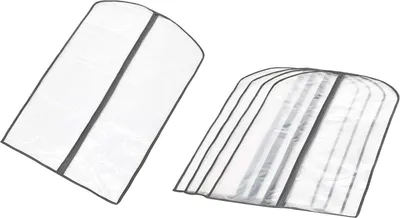 Imagen del producto de Fundas para ropa - Juego de 5 unidades - Fabricadas en PEVA - Con cremallera - Transparentes