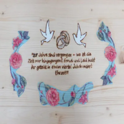 Produktbild von Glückwünsche aus Holz Silber Hochzeit