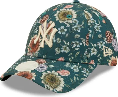 Produktbild von New Era 9Forty Women Cap All Over Print Floral MLB New York Yankees teal