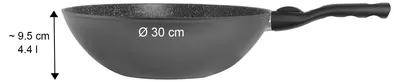 Produktbild von STONELINE 19569, Rund, Wok-/Bratpfanne, Schwarz, 180 °C, Aluminium, 4,5 mm