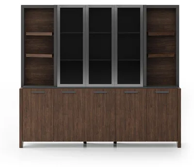 Produktbild von Braunes Arbeitszimmer Bücherregal Designer Holzmöbel Büro Regal