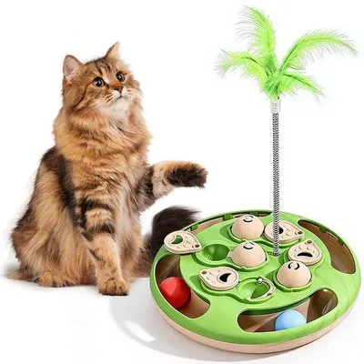 Productafbeelding van 2-in-1 Interactief Kattenspeelgoed met Puzzel en Trackbal
