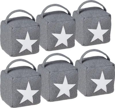 Produktbild von relaxdays 6 x Türstopper Stern mit Griff