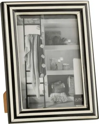 Produktbild von J-Line Fotorahmen Rechteckig Linien Poly Schwarz/Weiß Large