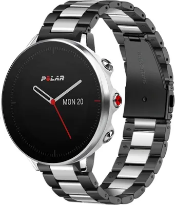 Produktbild von Strap-it Stahlarmband - Kompatibel mit Polar Grit X Armband Ersatzarmband Edelstahl Armband mit faltschließe Sportuhr zubehör für smartwatch 22mm Armband Silber