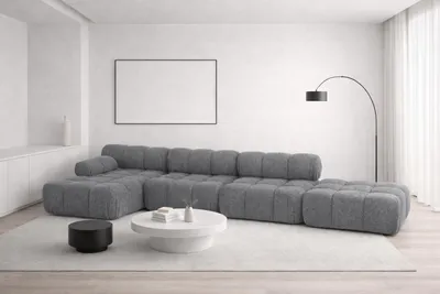 Produktbild von Kaiser Möbel Ecksofa L-Form XL, Stoff Bouclé Abriamo, Dunkelgrau, Links, Selia L XL