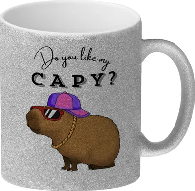 Produktbild von Do you like my Capy? Capybara Glitzer-Kaffeebecher