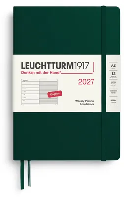 Produktbild von LEUCHTTURM1917 Wochenkalender 2027 Medium (A5) mit Notizbuch, liniert - Terminpl