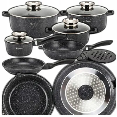 Produktbild von Elitehoff Topfset Marmorline E7030 14-teilig mit Pfannen