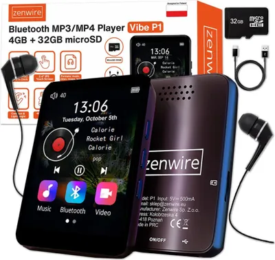 Produktbild von Tragbarer Player - MP3 und MP4 - Bluetooth - FM-Radio - Diktiergerät - SD - Kopfhörer - 36 GB