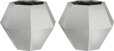 Obrázek produktu pro vidaXL květináč 2 ks Stříbrná 50 x 50 x 40 cm Pozinkovaná ocel