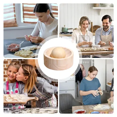 Produktbild von Küchenwerkzeug für die Teigverarbeitung | Manuelle Presse für Teigtaschen | Holzpresswerkzeug für Knödel, ideal für Familien und Freunde bei der Zubereitung von Kuchen und Gebäck