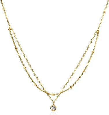 Produktbild von Vergoldete Layerkette mit Zirkonia SN0510