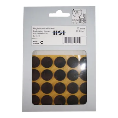 Produktbild von HSI Filzgleiter selbstklebend 17 mm braun 20 Stk.