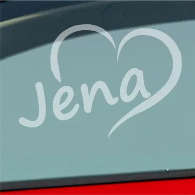 Produktbild von Auto Aufkleber Jena Herz Stadt City Liebe Love Heimat 12x8 cm Milchglas Sticker Heckscheibenaufkleber
