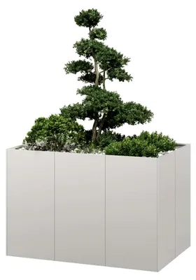 Produktbild von Pflanzkübel 120x80x80 cm Edelstahl Blumenkübel Pflanzbeet für Garten Balkon Terrasse