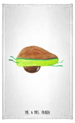 Produktbild von Mr. & Mrs. Panda Baumwollhandtuch Avocado Yoga - Weiß - Geschenk, Unsportlich, Gästetuch, Sport, Haha, Bauch, Handtuch Klein, gäste wc, Humor, baumwolle