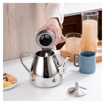 Produktbild von Teekanne aus Edelstahl mit Siebeinsatz, 2,0 L