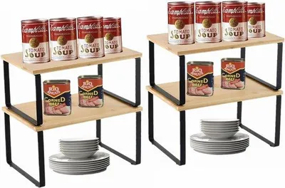 Immagine prodotto di Scatola organizer in legno - Espandibile e impilabile - 4 pezzi - Nero - Legno