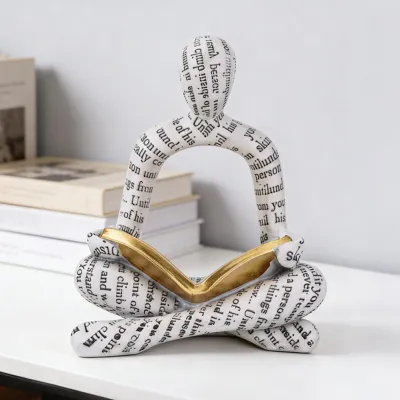 Lesefigur aus Harz, Denker-Skulptur, 11,1 cm, für Bücherregal-Deko
