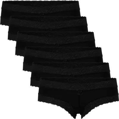 Produktbild von Celodoro Damen Hipster Panty mit Spitze (6er Pack) - Schwarz XL (48-50)