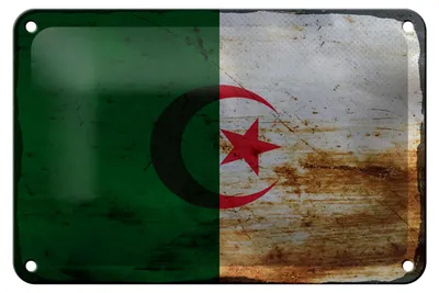 Produktbild von Blechschild Flagge Algerien 18x12cm Flag Algeria Rost