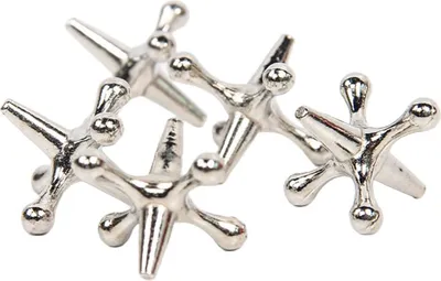 Produktbild von Spielball-Set, 10 x Gold-Silber-Metall-Jacks, metallische und hüpfende Preise, Party