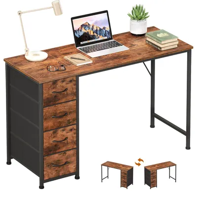 Zdjęcie produktu dla Biurko z 4 szufladami, wymiary 120x48 cm, kolor brązowy