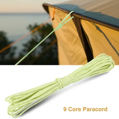 Produktbild von Leuchtendes Paracord-Schnur-Lanyard, 9 Kerne, Outdoor-Überleben, im Dunkeln leuchtendes Fallschirmseil, Gelb