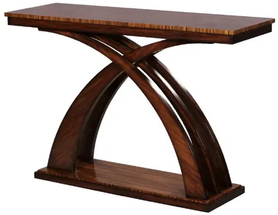 Luxus Art Deco Mahagoni Konsole Dunkelbraun Braun Schwarz Luxury Art Deco Mahogany Console Dark Brown Brown