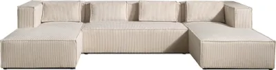 Produktbild von Lisa Design STELLA, Wohnlandschaft, aus Cord, 7-Sitzer, moderner Stil , Beige