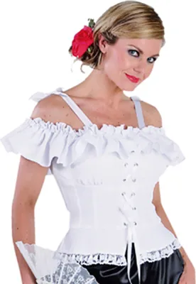 Produktbild von M212138-1-L weiß Carmenbluse Cowgilbluse Trachtenbluse Gr.L
