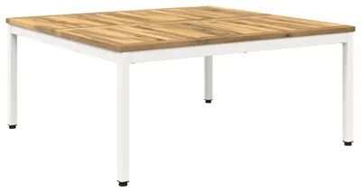 Zdjęcie produktu dla Stolik kawowy vidaXL, biały, 100 x 100,5 x 45 cm, wykonany z litego drewna akacji