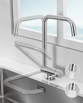 Produktbild von Klappbare Küchenarmatur - Edelstahl - 360° drehbar