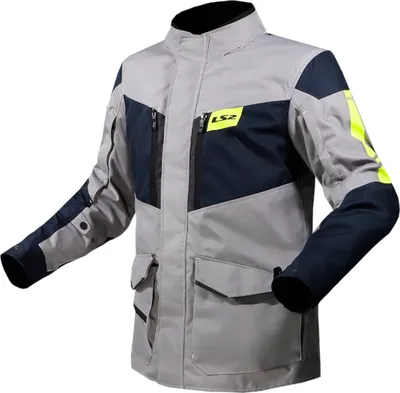 Produktbild von LS2 Metropolis Evo wasserdichte Motorrad Textiljacke, grau/dunkelblau/neon-gelb, 4XL