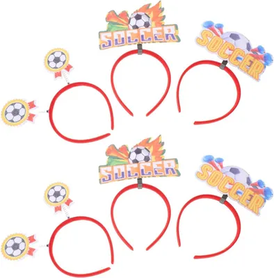 Imagen del producto de Conjunto de diademas de 6 piezas, ajustables, para deportes y aficionados, accesorios de fútbol