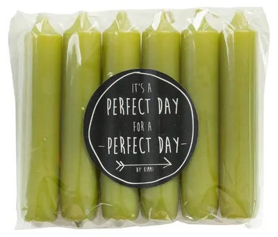 Productafbeelding van Rustik Lys - Cadeau dinerkaarsen - Olive - 2,1 × 12 cm - 6 stuks