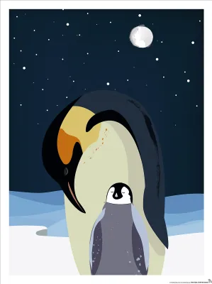 Produktbild von Kinderzimmer Poster Pinguin Mutter mit Kind Polar 30 x 40 cm