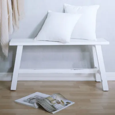 Produktbild von Massivholz Sitzbank RANCH Antik-Weiß Mahagoni ca. L90cm