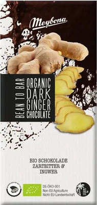 Produktbild von Meybona Schokolade ZARTBITTER & INGWER, 100g (MHD: 31.03.2026)