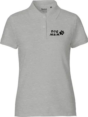 Produktbild von Huuraa Damen Polo Shirt Dog Mum Tapse M Sport Grey Bio Baumwolle Fairtrade Poloshirt Geschenkidee