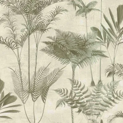 Zdjęcie produktu dla Tapeta flizelinowa 555141 tapeta botaniczna dżungla 53 x 1005 cm Rasch Lirico Beige Green