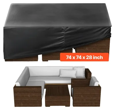 Obrázek produktu pro VEVOR ochranný kryt na zahradní nábytek z Oxfordské tkaniny voděodolný čtvercový kryt na zahradní stůl s větráním do každého počasí, plachta (188 x 188 x 71 cm)
