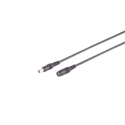 Produktbild von DC-Verlängerungskabel 2,5/5,5 mm, Stecker auf Buchse, schwarz, 3 m