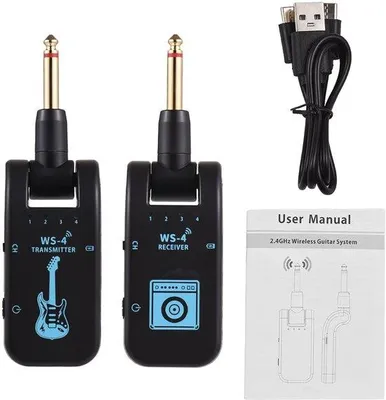 Produktbild von Wireless Gitarensatz Oplaadbaar – Transmitter & Receiver Set – Echtzeit Signalübertragung – Schwarz